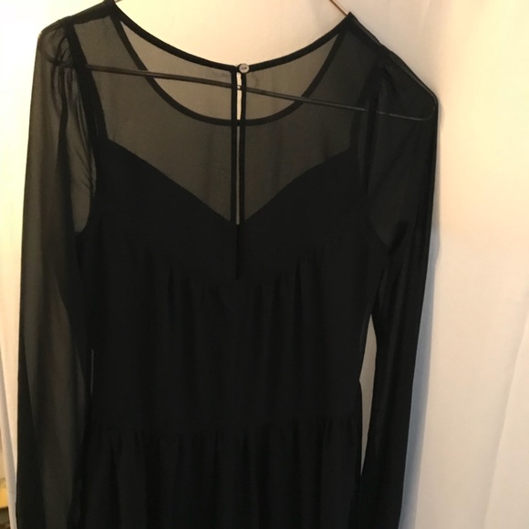 black long sleeve knee length dress